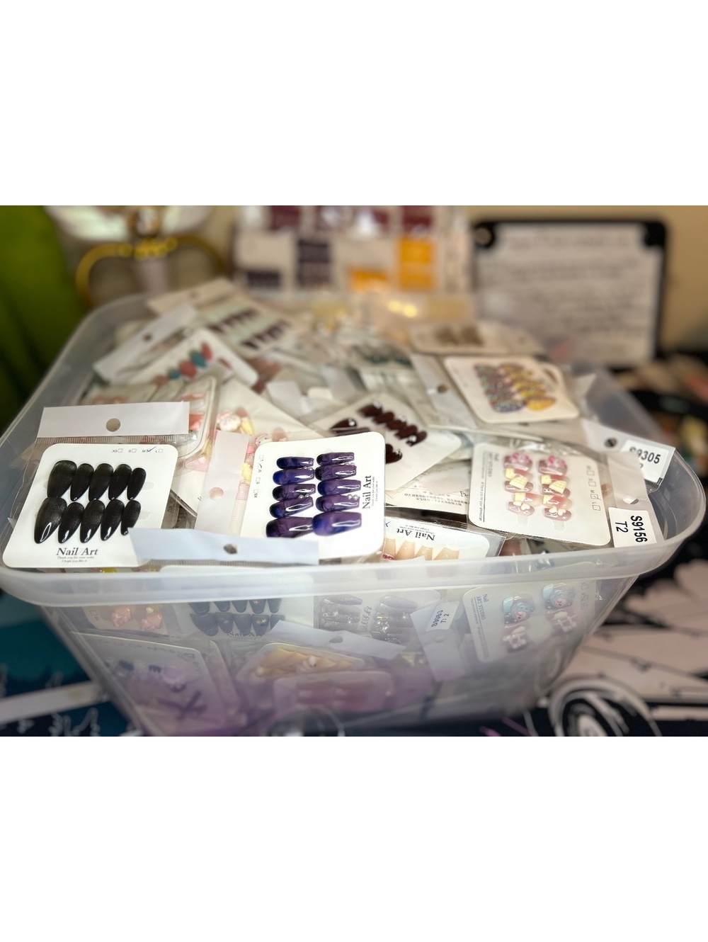 Lot of 100 Sets of Press-On Nails - Various Sizes and Styles